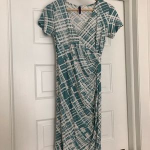 Seraphine - teal and cream maternity dress